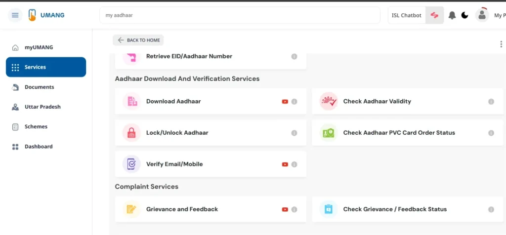 Via UMANG Portal