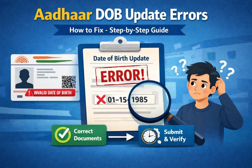 Aadhaar DOB Update Errors: How to Fix Step-by-Step Guide