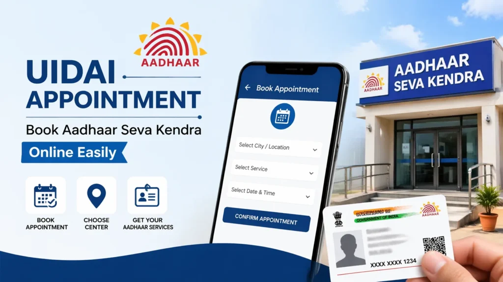 UIDAI Appointment: Book Aadhaar Seva Kendra Online Easily