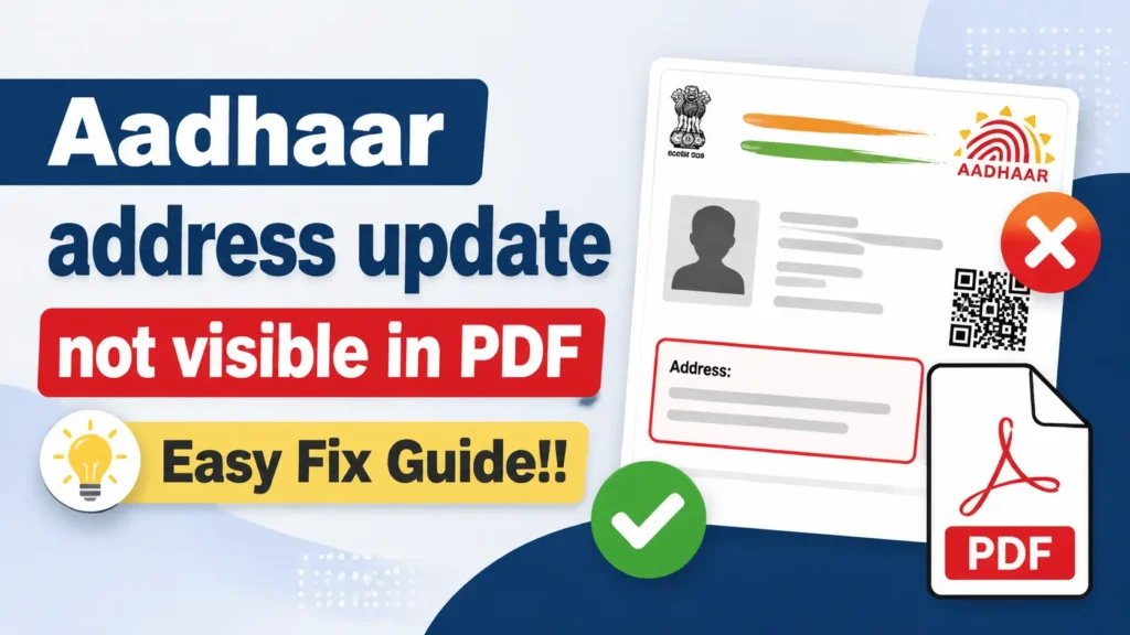 Aadhaar address update not visible in PDF Easy Fix Guide!!